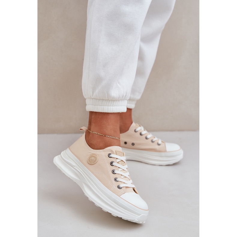 Women's sneakers on the massive sole Big Star NN274127 Beige 2