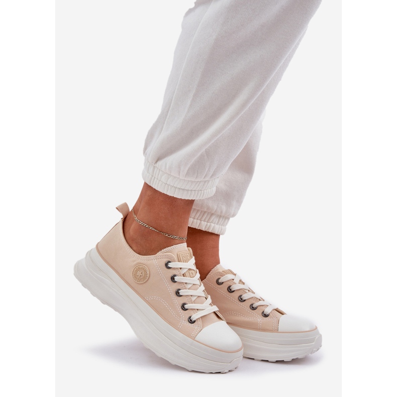 Women's sneakers on the massive sole Big Star NN274127 Beige 1