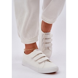 Youth low Velcro sneakers white 1