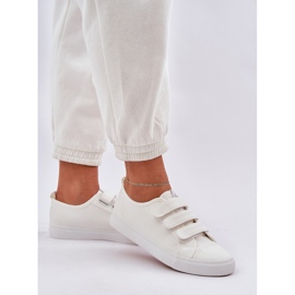 Youth low Velcro sneakers white 2