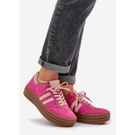 Zazoo N1068S4 Women's suede sneakers on the fuchsia platform pink 1 Zazoo N1068S4 Women's suede sneakers on the fuchsia platform pink 1