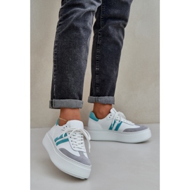 Zazoo N1068S8 leather low women's sneakers on the platform white 2