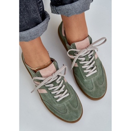 Zazoo n1068 suede low women's green sneakers 2 Zazoo n1068 suede low women's green sneakers 2