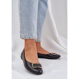 Eco leather ballerinas with a black decoration 2 Eco leather ballerinas with a black decoration 2