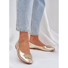 Eco leather ballerinas with a golden decoration 2 Eco leather ballerinas with a golden decoration 2