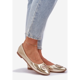 Ballerinas on a flat sole with a golden ornament 1 Ballerinas on a flat sole with a golden ornament 1