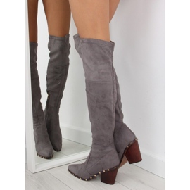 Gray Over-boots high heels 9125 D.GRAY grey 2