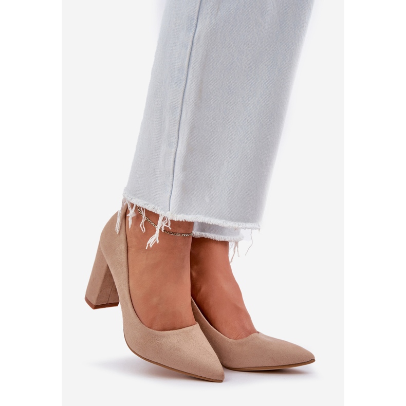Women's pumps on the Eco Supreme Sweat Post beige 1