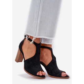 Sandals on the eco suede post black 1 Sandals on the eco suede post black 1