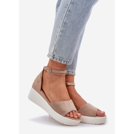 Light sandals on the platform and a delicate wedge beige 1