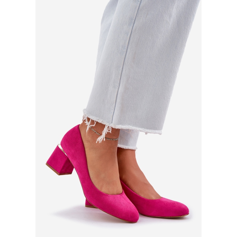 Eco suede pumps on the pillar fuchsia pink 1 Eco suede pumps on the pillar fuchsia pink 1