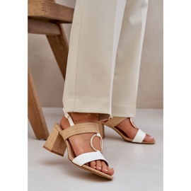 White-beige sandals on the bar 2
