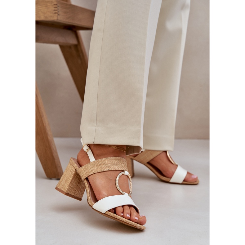 White-beige sandals on the bar 2