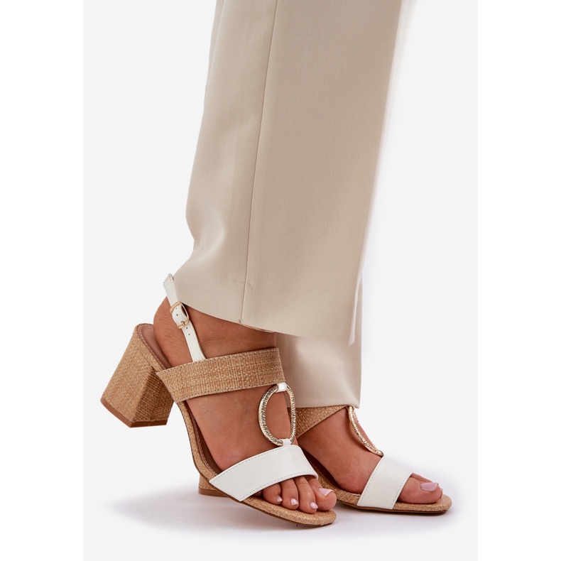 White-beige sandals on the bar 1