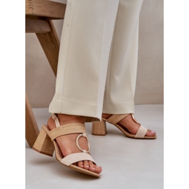 Sandals on the bar heel beige 2