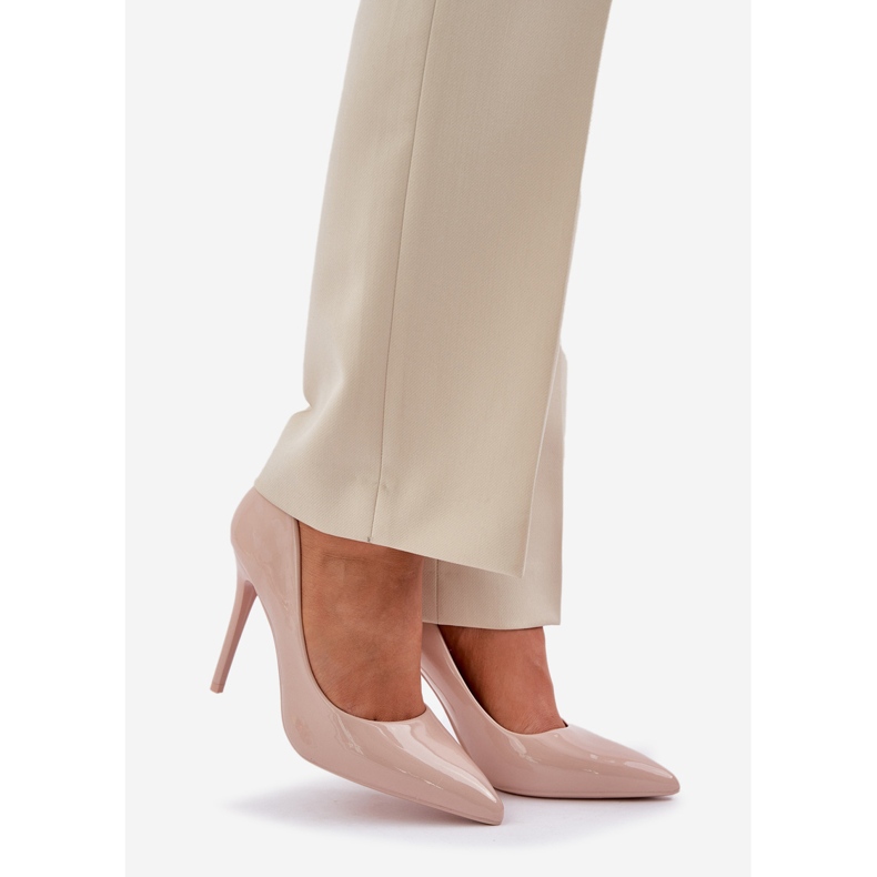 Painted high heels with margin toes beige 1