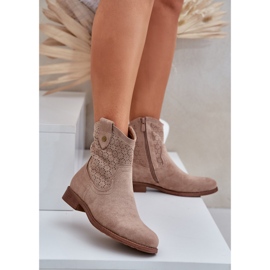 S.Barski Openwork flat heels beige 2