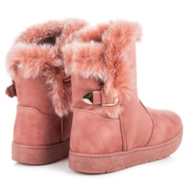 Suede snow boots pink 1