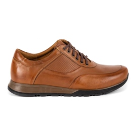 Olivier Men's leather casual shoes 902KNT brown 1