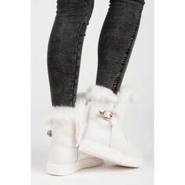 Suede snow boots white 2