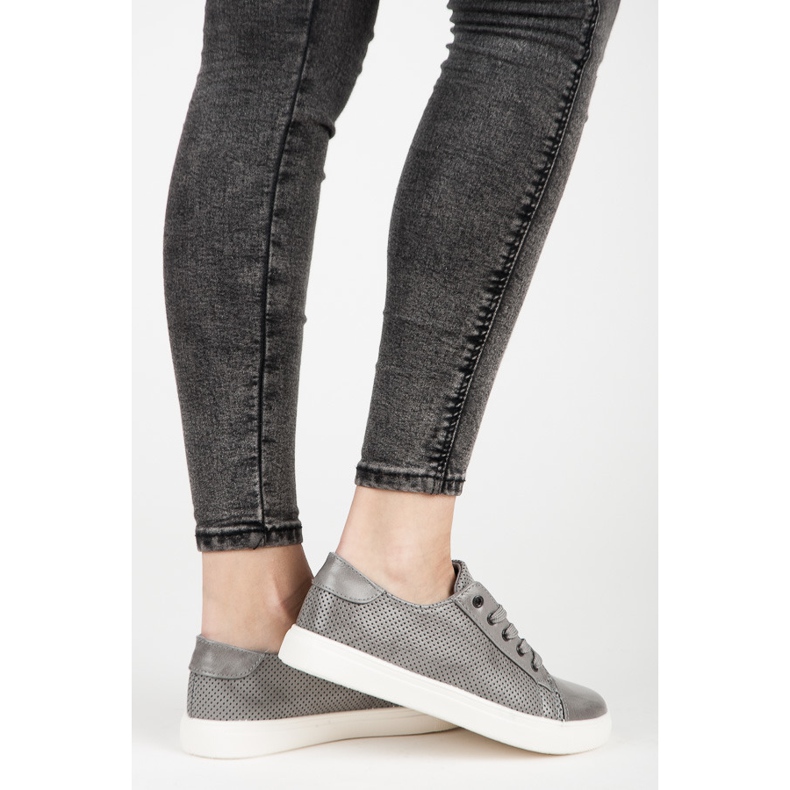 Openwork sneakers grey 1