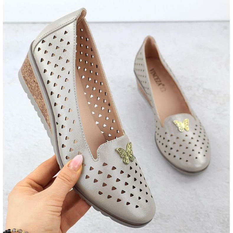 Vinceza Openwork shoes in Vincez 58472 Jan359 golden 1