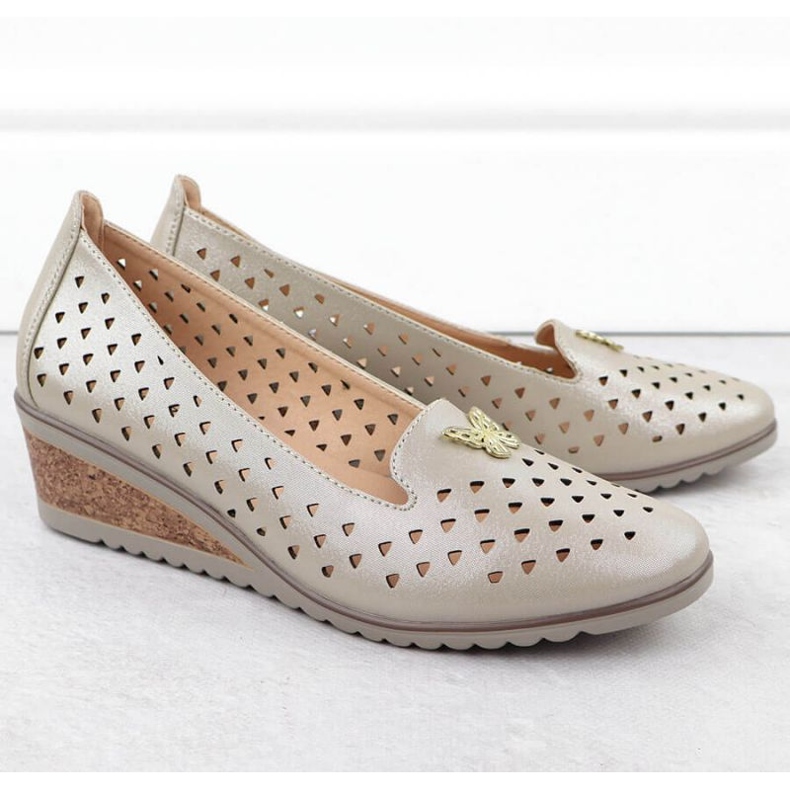 Vinceza Openwork shoes in Vincez 58472 Jan359 golden 2