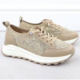 Shoes sneakers with Vinceza lace 66783 beige 2