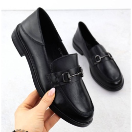 Moccasin shoes with a Vinceza 18107 decoration black 1
