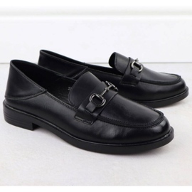 Moccasin shoes with a Vinceza 18107 decoration black 2