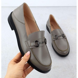 Moccasin shoes with a Vinceza 18107 decoration gray grey 1 Moccasin shoes with a Vinceza 18107 decoration gray grey 1