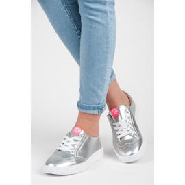 Kylie silver sneakers grey 1