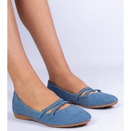 Blue women's ballerinas made of matt eco -leather 1 Blue women's ballerinas made of matt eco -leather 1