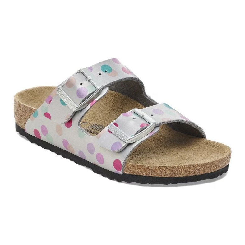 Birkenstock Arizona BS 1029805 flops in polka dots silver 1