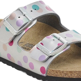Birkenstock Arizona BS 1029805 flops in polka dots silver 2