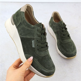 Leather Sneakers on Wedge Sergio Leone SP104 suede wedges green 1