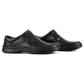 Kampol Men's leather slip-on shoes 12KAM black 2