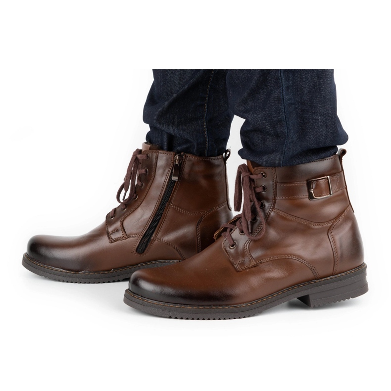 Olivier Men's winter leather insulated boots 953MA brown 1 Olivier Men's winter leather insulated boots 953MA brown 1
