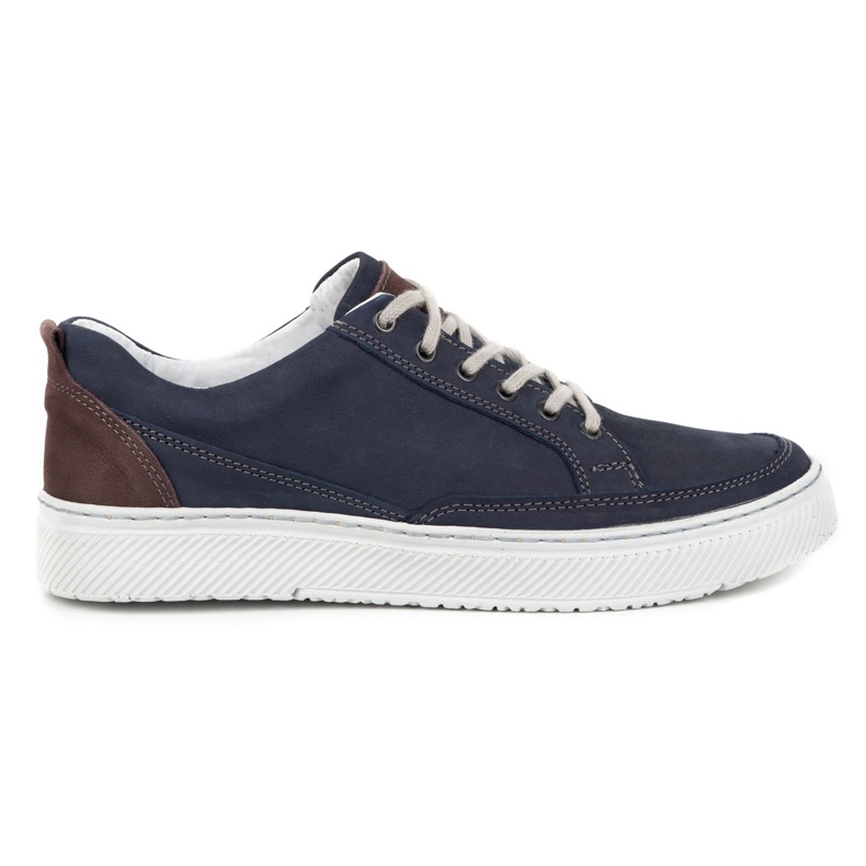 Olivier Men's Leather Shoes Sneakers 950MA navy blue 2