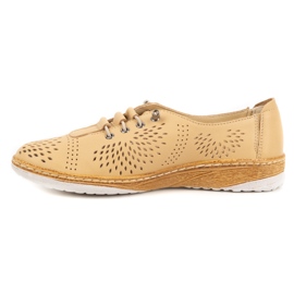 WASAK Women's openwork leather shoes 0626W safari beige 2