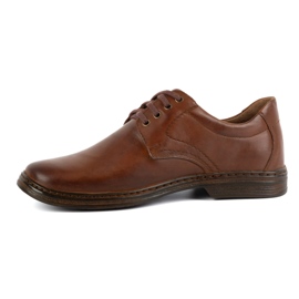 KOMODO Men's shoes made of genuine leather, laced, 933K, brown 1