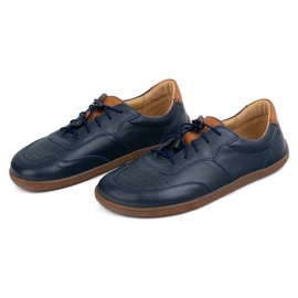 Kampol Barefoot minimalist leather shoes 500/54 navy blue 1