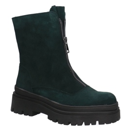 Women's leather boots Pollonus bottle green 5-1601-003 1