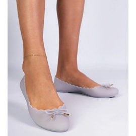 Gray ballerinas Meliski with a bow grey 1 Gray ballerinas Meliski with a bow grey 1