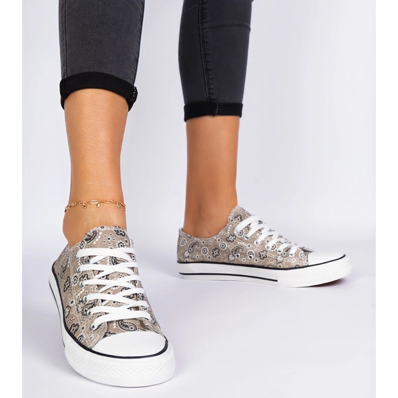 Brown women's material sneakers in Aztec style 1 Brown women's material sneakers in Aztec style 1