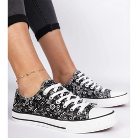 Black women's material sneakers in Aztec style 2 Black women's material sneakers in Aztec style 2