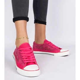 Pink women's openwork sneakers 1 Pink women's openwork sneakers 1