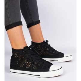 Black openwork women's sneakers 1 Black openwork women's sneakers 1