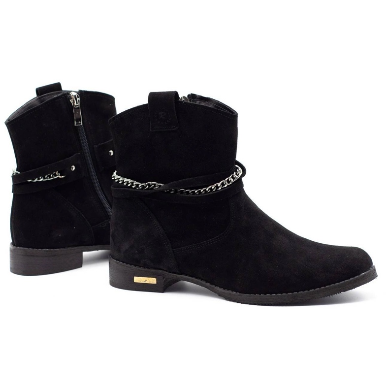 Olivier Black women's insulated boots with a chain Luna 2