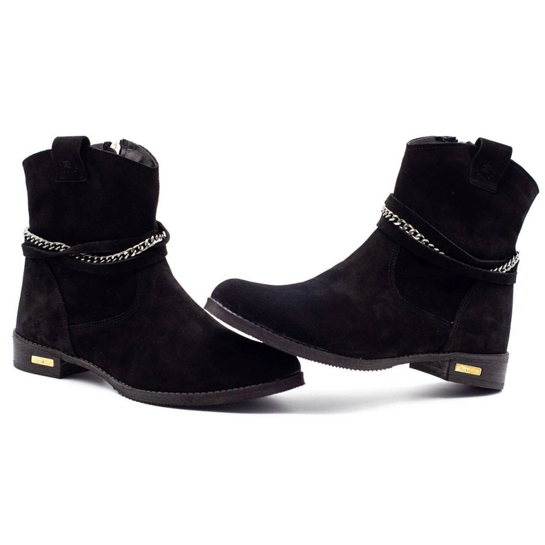Olivier Black women's insulated boots with a chain Luna 4